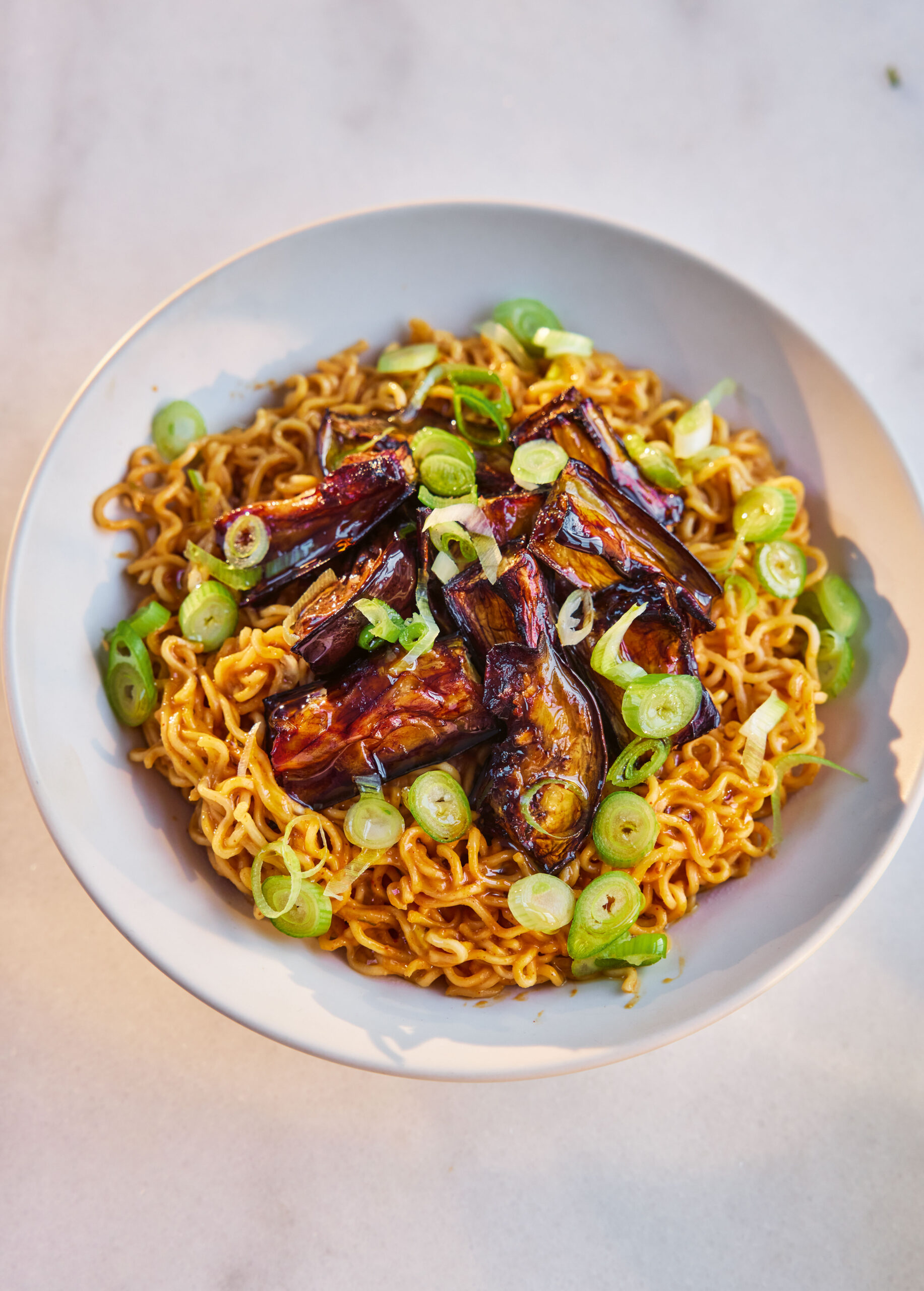 aubergine gochujang noodles mob