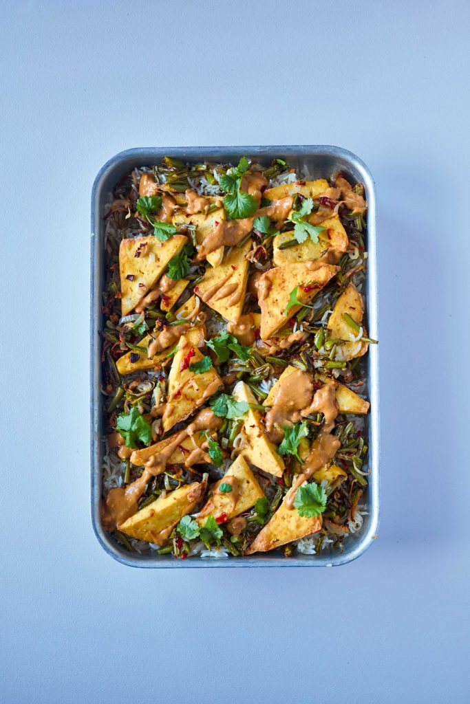 Rukmini Iyer’s Indonesian Coconut Rice, Crispy Chilli Tofu and Peanut Sambal