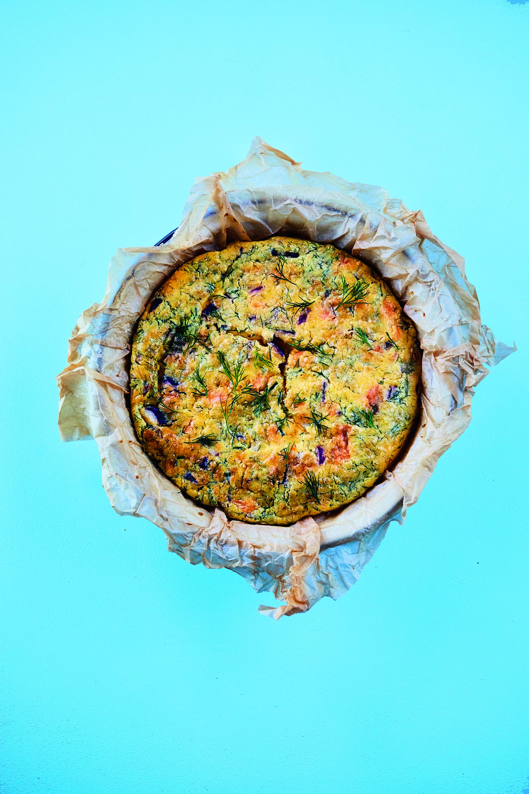 Rukmini Iyer’s Hot-Smoked Salmon Frittata with Yoghurt and Dill