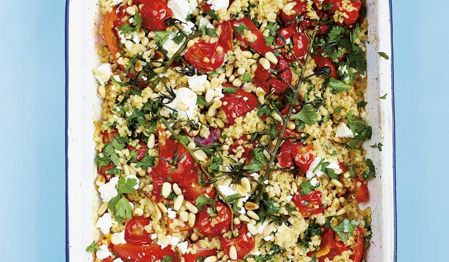 One-tin Bulgur Wheat with Roasted Red Peppers